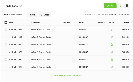 Client-specific expense tracking system with built-in approval process for accurate reimbursements