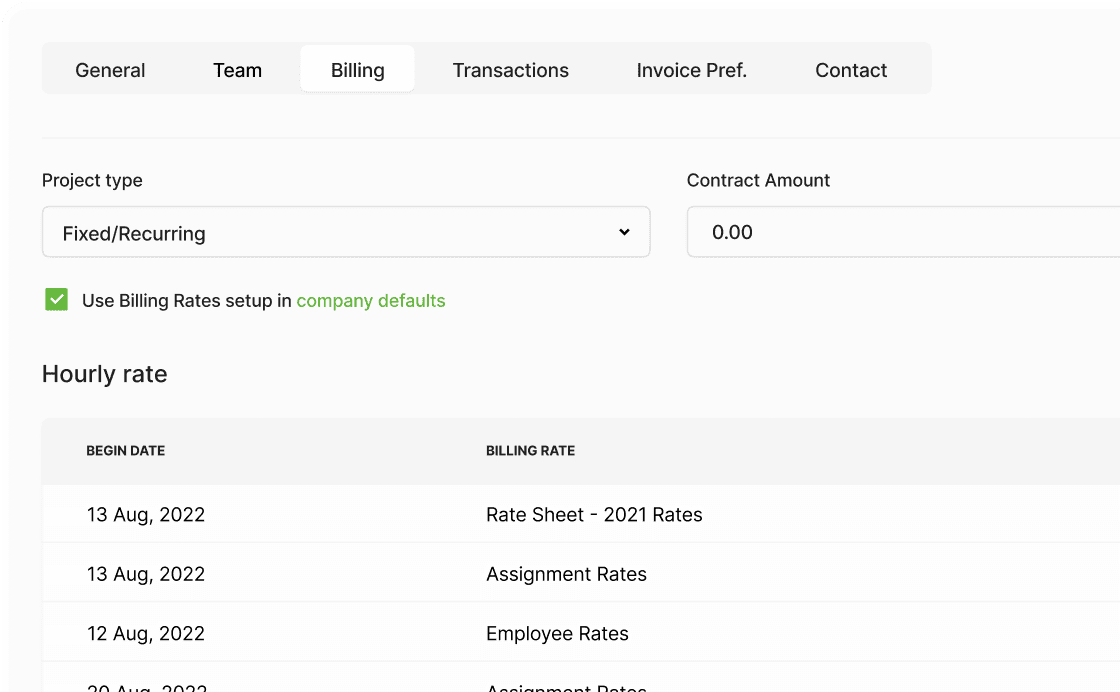 Track labor costs by project, including overtime and labor categories for government contracts and DCAA compliance